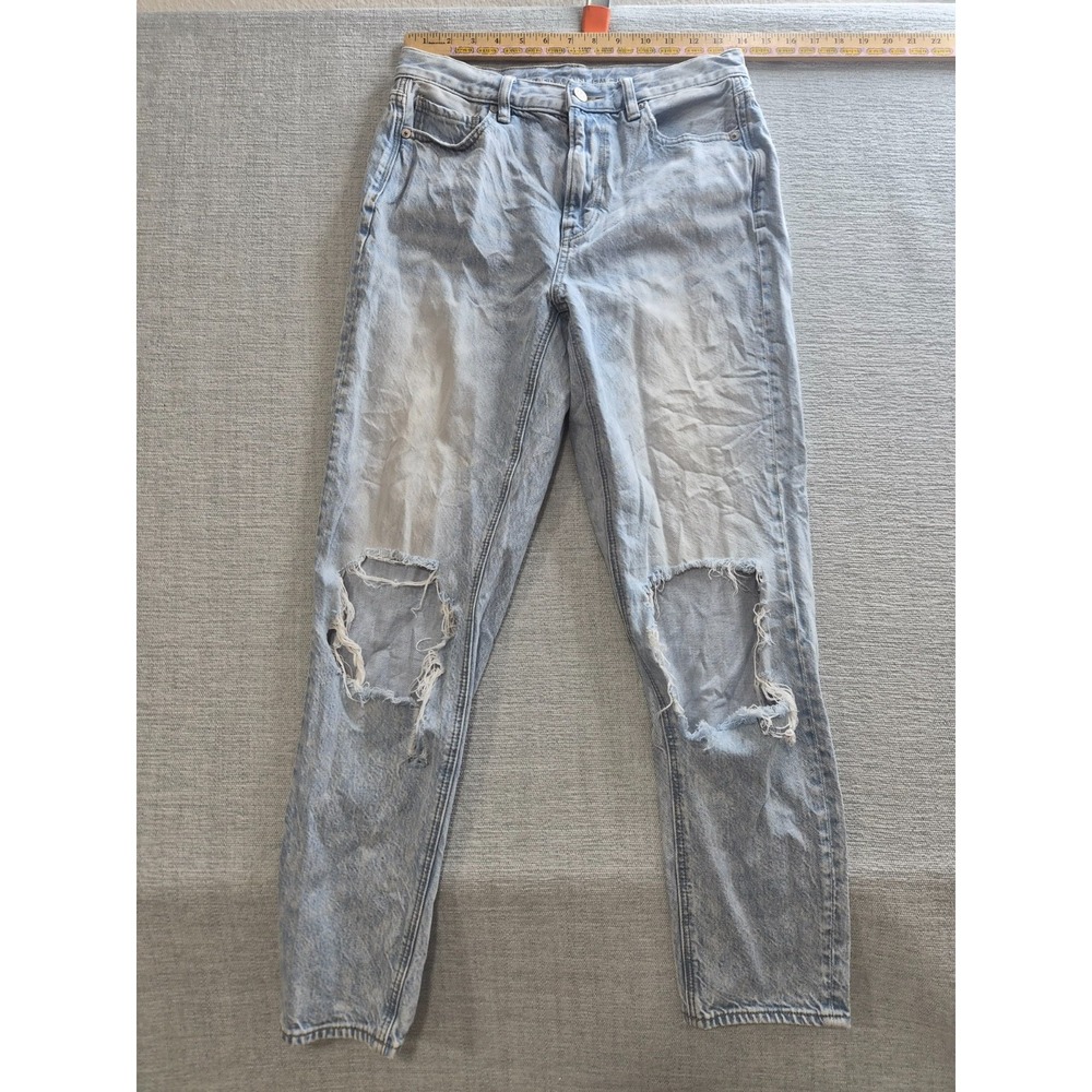 American Eagle Outfitters‎ Straight Jeans Womens 4 Blue Denim Cotton Distressed